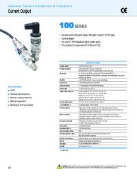 Thumbnail of document Data Sheet - 100 Series Current Output Press. Transmitters